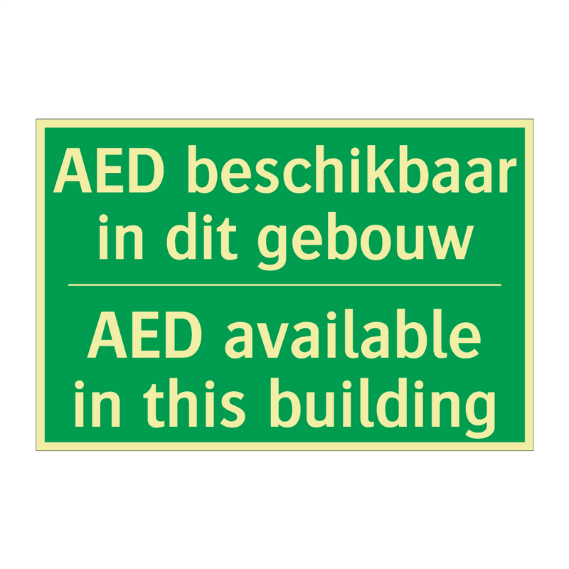 AED beschikbaar in dit gebouw - AED available in this building /.../