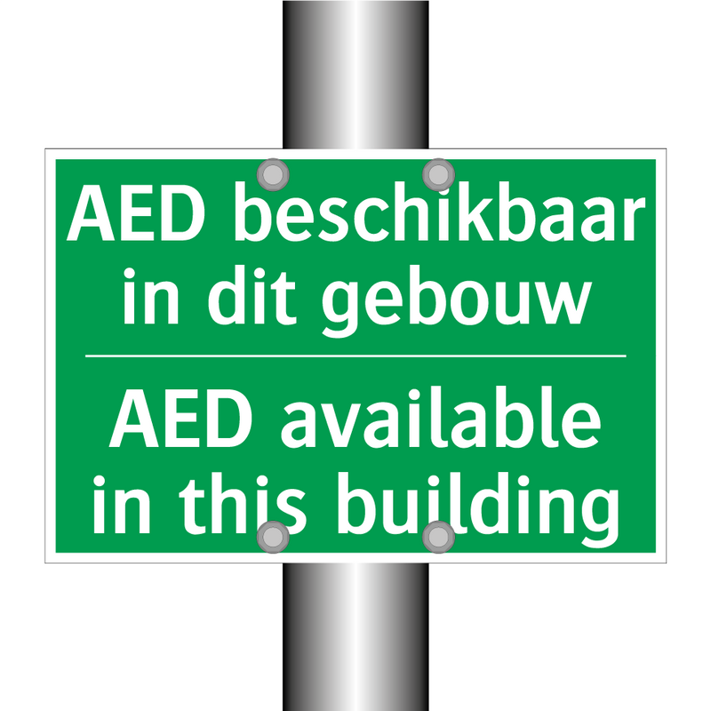 AED beschikbaar in dit gebouw - AED available in this building /.../