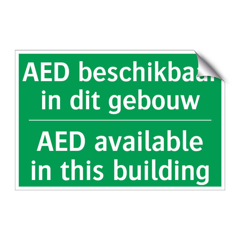 AED beschikbaar in dit gebouw - AED available in this building /.../