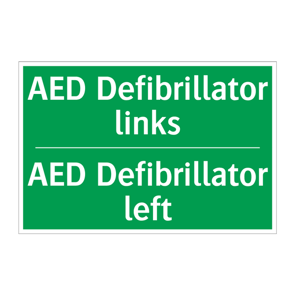 AED Defibrillator links - AED Defibrillator left & AED Defibrillator links - AED Defibrillator left