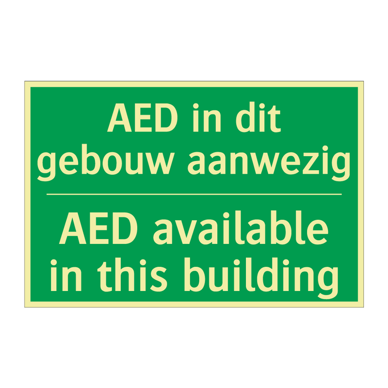 AED in dit gebouw aanwezig - AED available in this building /.../