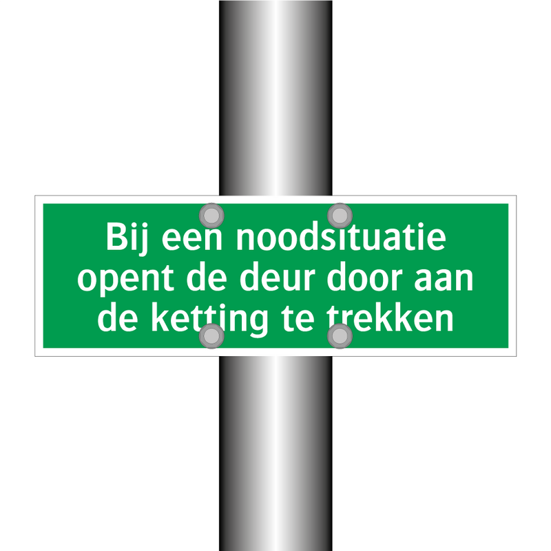 Bij een noodsituatie opent de deur door aan de ketting te trekken