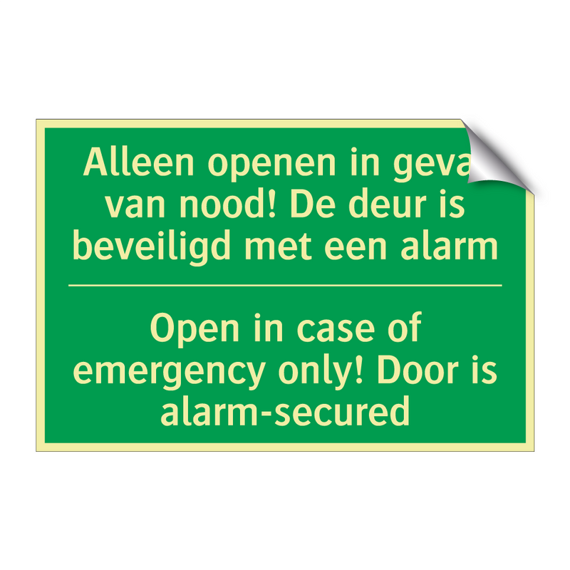 Alleen openen in geval van nood! /.../ - Open in case of emergency /.../