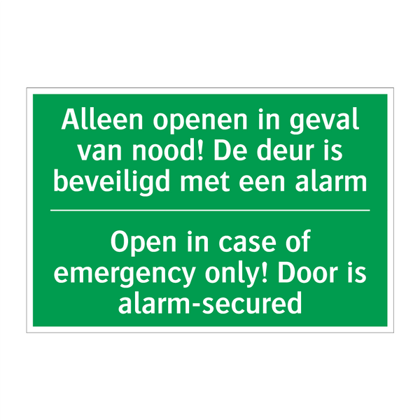 Alleen openen in geval van nood! /.../ - Open in case of emergency /.../