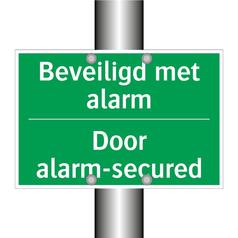 Beveiligd met alarm - Door alarm-secured & Beveiligd met alarm - Door alarm-secured