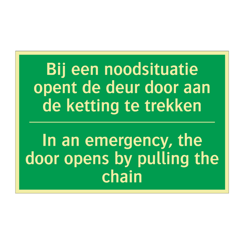 Bij een noodsituatie opent de /.../ - In an emergency, the door /.../