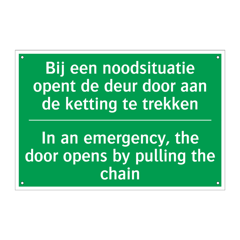 Bij een noodsituatie opent de /.../ - In an emergency, the door /.../