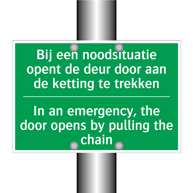 Bij een noodsituatie opent de /.../ - In an emergency, the door /.../