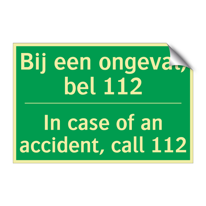 Bij een ongeval, bel 112 - In case of an accident, call /.../