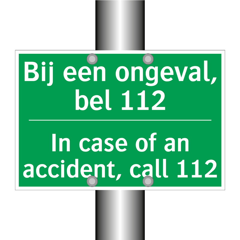 Bij een ongeval, bel 112 - In case of an accident, call /.../