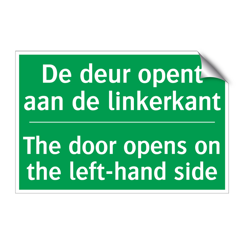 De deur opent aan de linkerkant /.../ - The door opens on the left-hand /.../