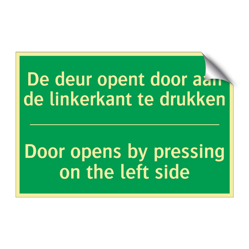 De deur opent door aan de linkerkant /.../ - Door opens by pressing on /.../