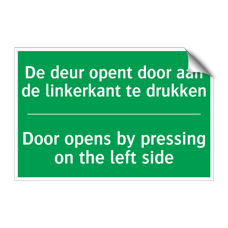 De deur opent door aan de linkerkant /.../ - Door opens by pressing on /.../