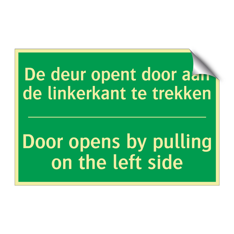 De deur opent door aan de linkerkant /.../ - Door opens by pulling on /.../