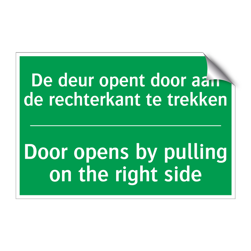 De deur opent door aan de rechterkant /.../ - Door opens by pulling on /.../