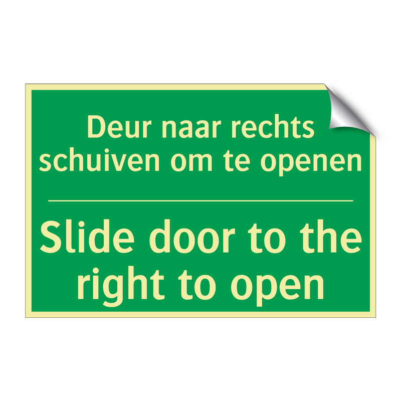 Deur naar rechts schuiven om te /.../ - Slide door to the right to /.../