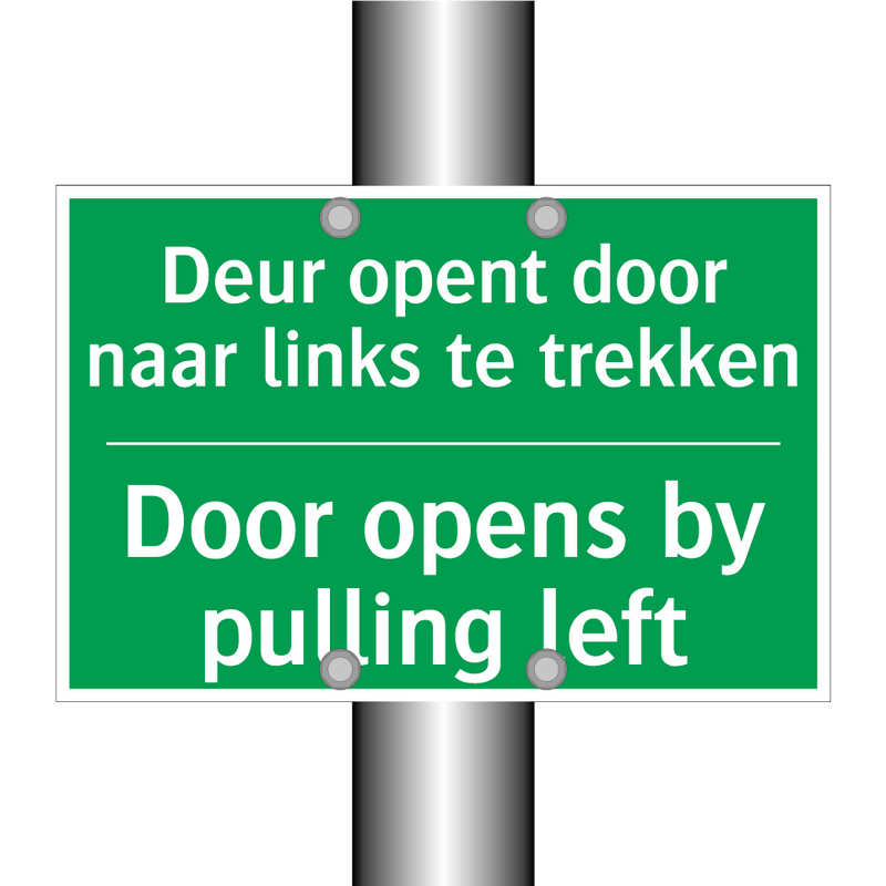 Deur opent door naar links te /.../ - Door opens by pulling left /.../