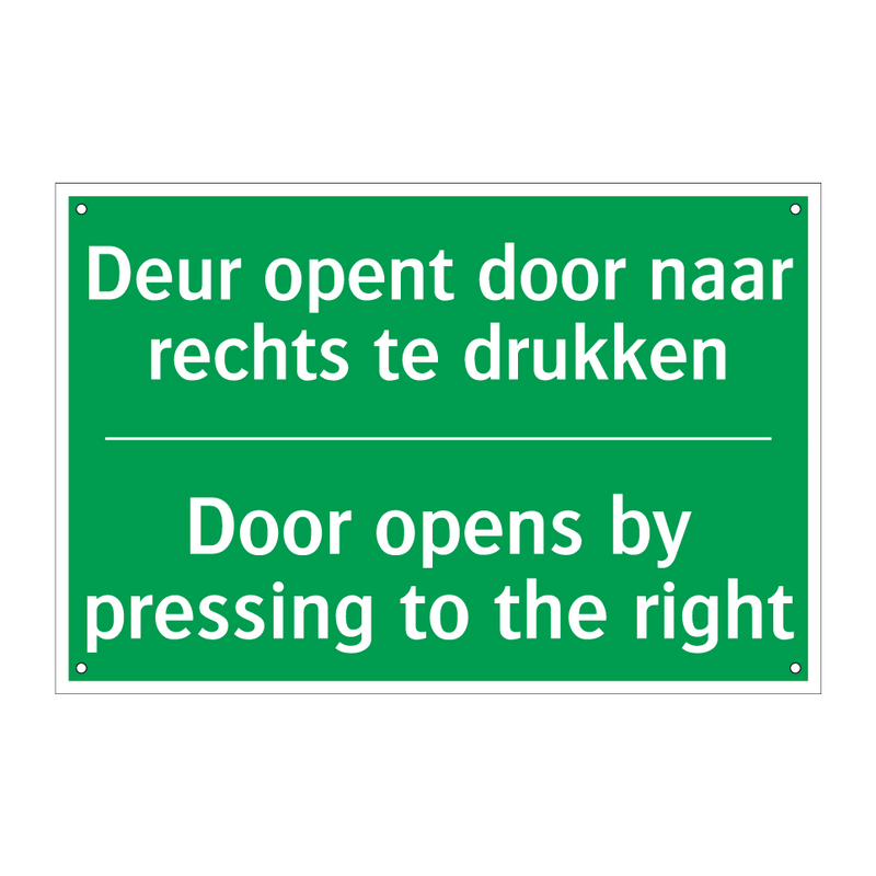 Deur opent door naar rechts te /.../ - Door opens by pressing to /.../