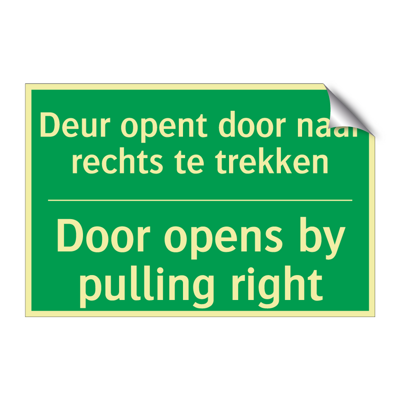 Deur opent door naar rechts te /.../ - Door opens by pulling right /.../