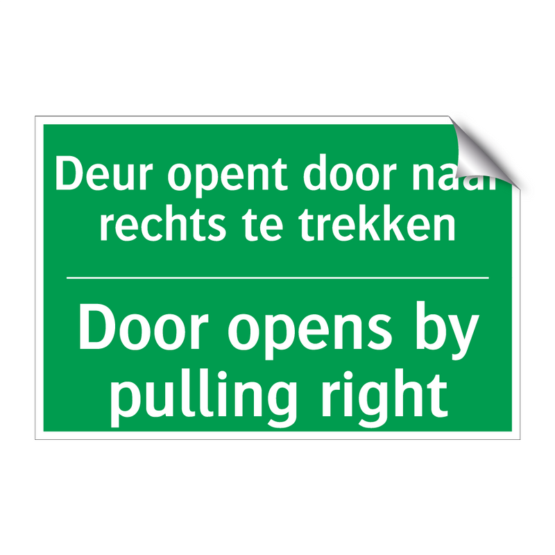 Deur opent door naar rechts te /.../ - Door opens by pulling right /.../