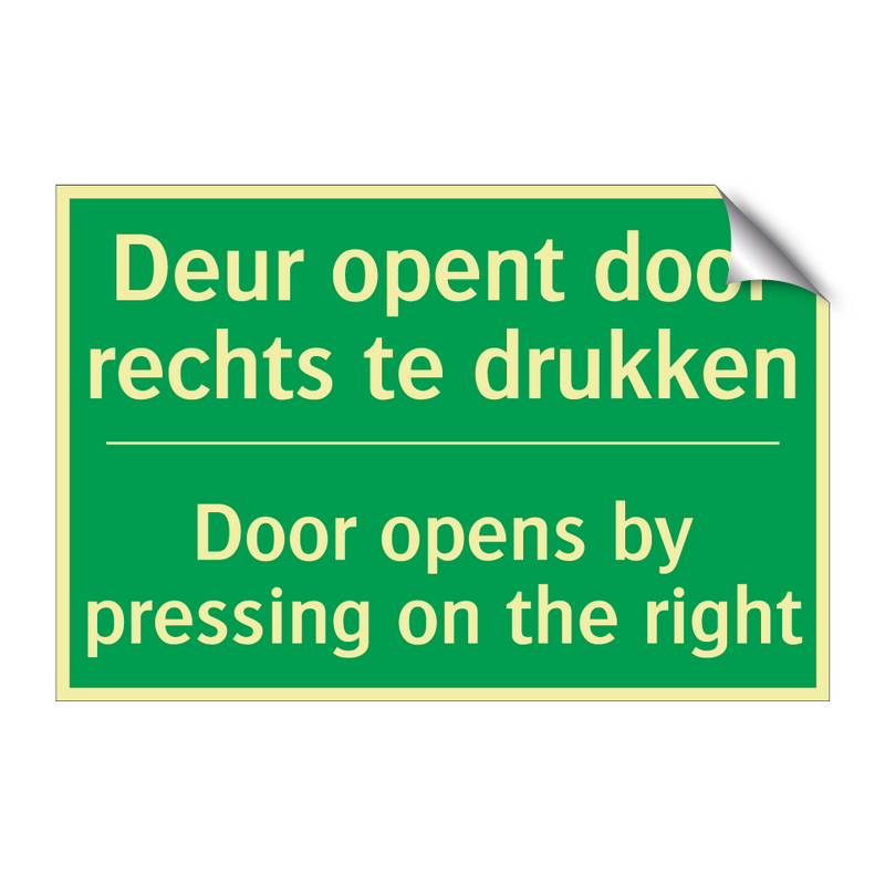 Deur opent door rechts te drukken /.../ - Door opens by pressing on /.../