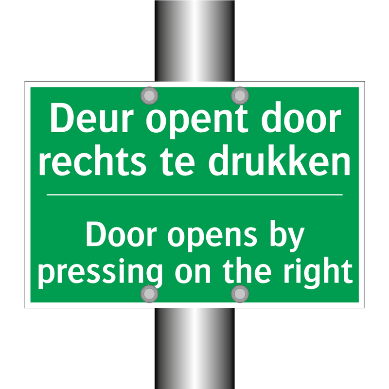 Deur opent door rechts te drukken /.../ - Door opens by pressing on /.../