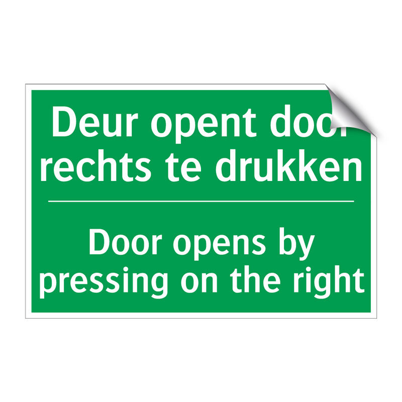 Deur opent door rechts te drukken /.../ - Door opens by pressing on /.../