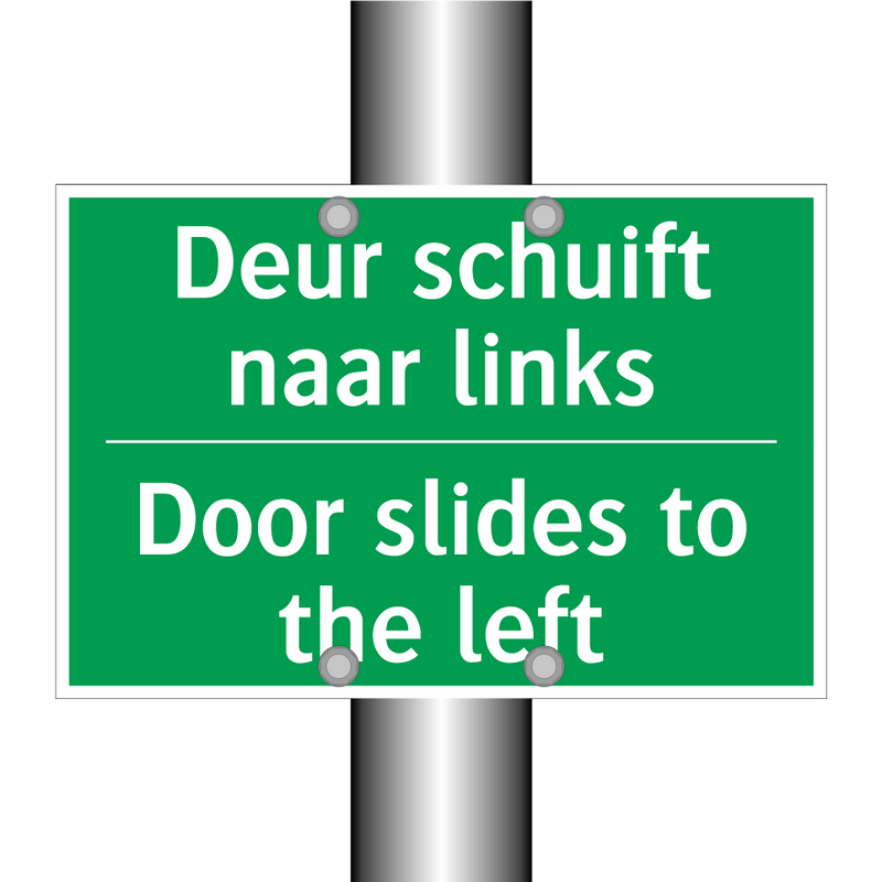 Deur schuift naar links - Door slides to the left