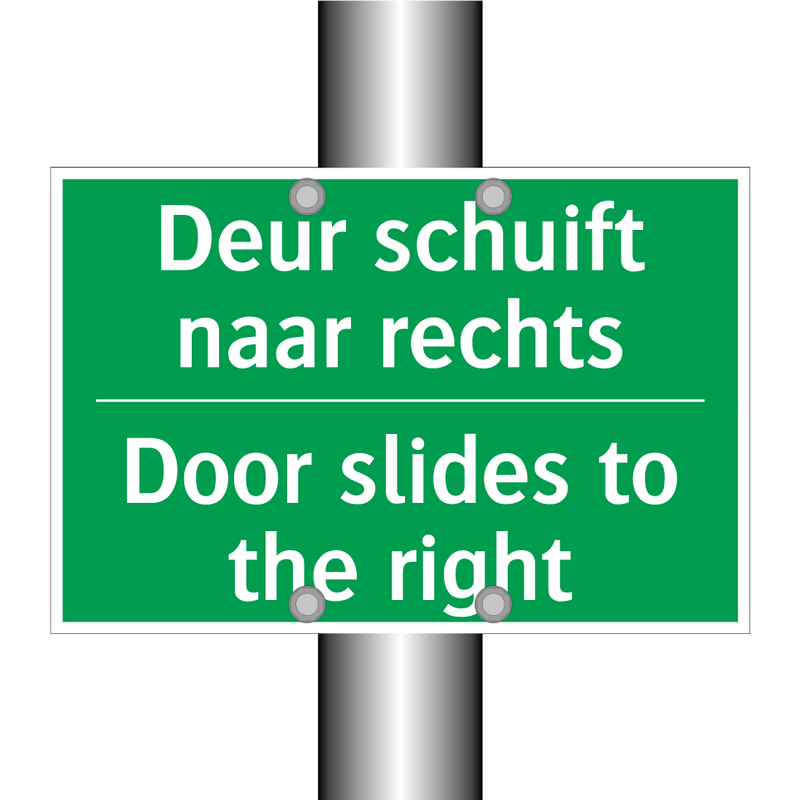 Deur schuift naar rechts - Door slides to the right