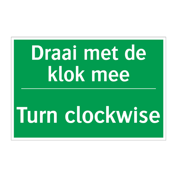 Draai met de klok mee - Turn clockwise & Draai met de klok mee - Turn clockwise