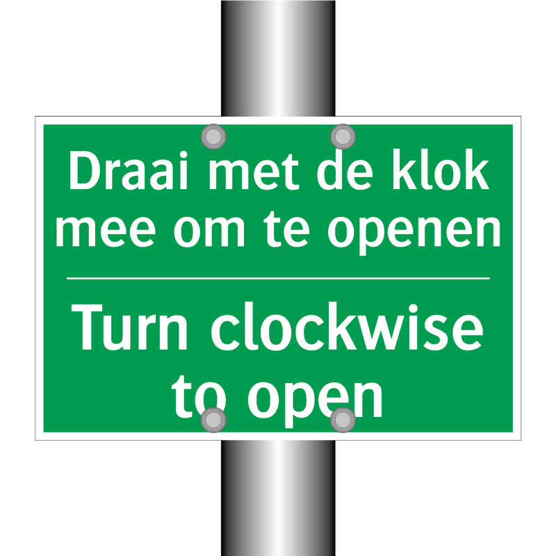 Draai met de klok mee om te openen /.../ - Turn clockwise to open