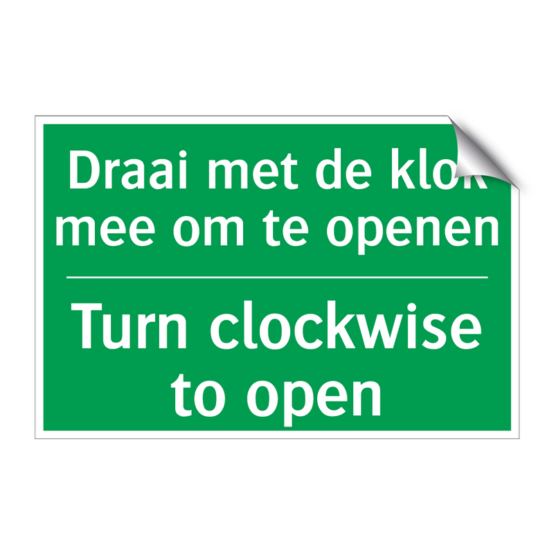 Draai met de klok mee om te openen /.../ - Turn clockwise to open