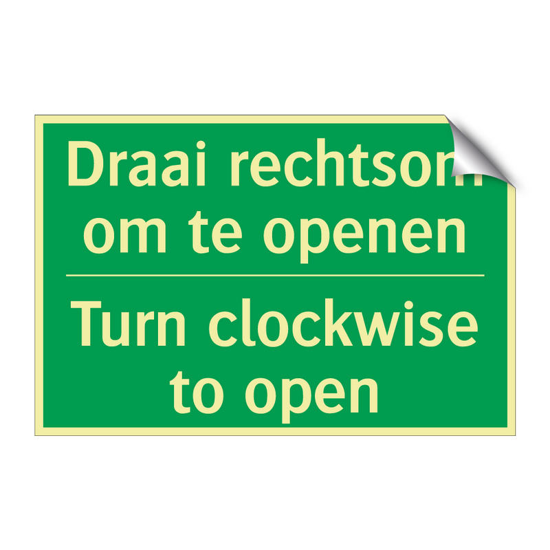 Draai rechtsom om te openen - Turn clockwise to open