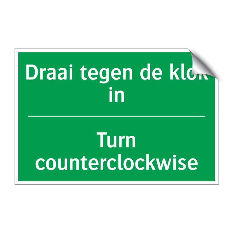 Draai tegen de klok in - Turn counterclockwise & Draai tegen de klok in - Turn counterclockwise