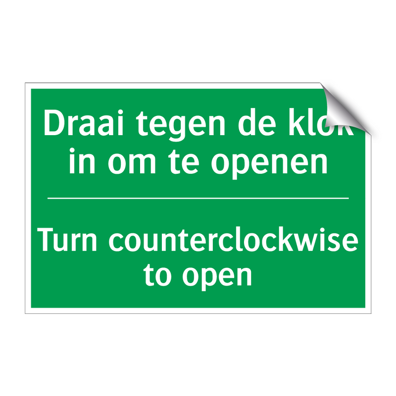 Draai tegen de klok in om te openen /.../ - Turn counterclockwise to /.../