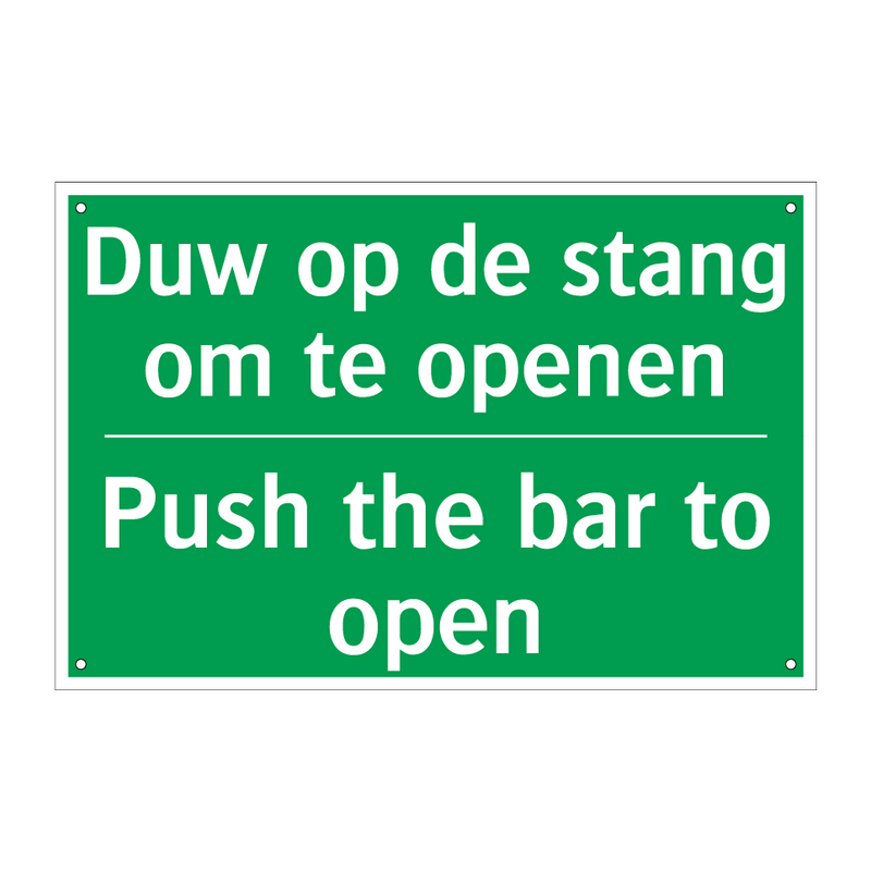 Duw op de stang om te openen - Push the bar to open