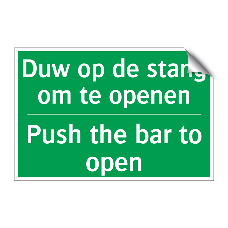 Duw op de stang om te openen - Push the bar to open