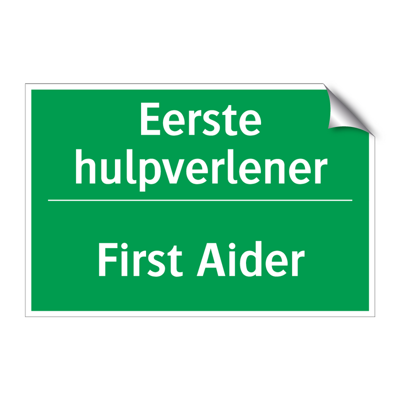 Eerste hulpverlener - First Aider & Eerste hulpverlener - First Aider