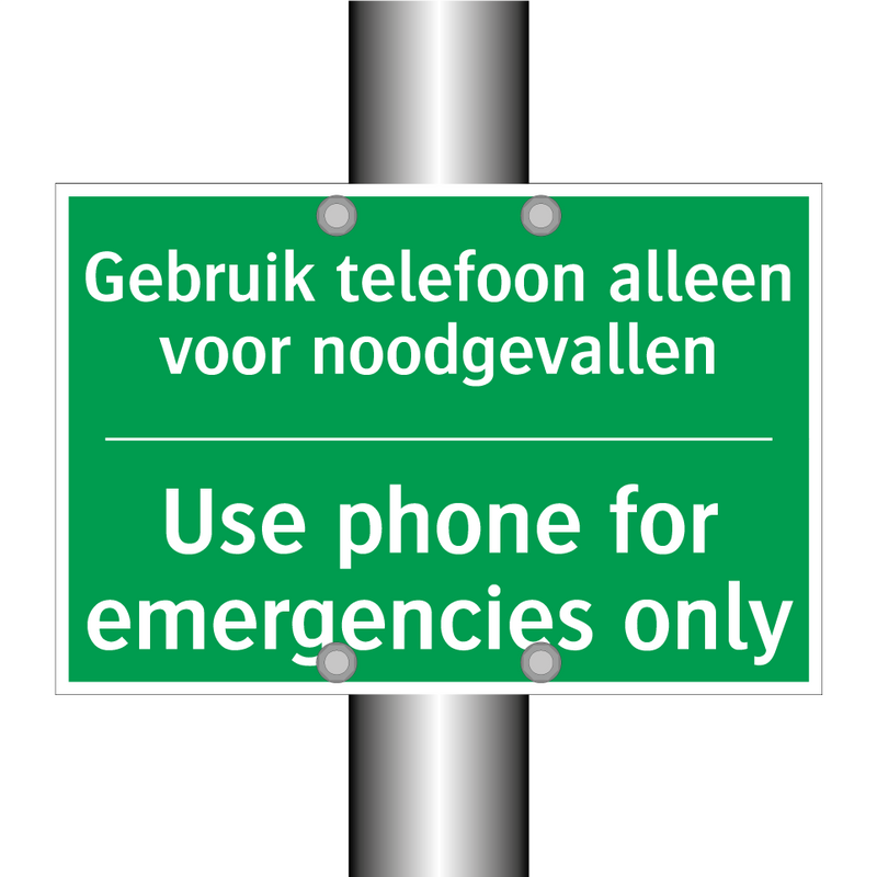 Gebruik telefoon alleen voor noodgevallen /.../ - Use phone for emergencies /.../