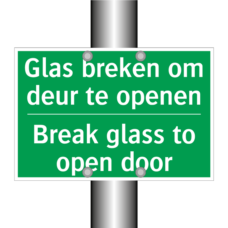 Glas breken om deur te openen - Break glass to open door