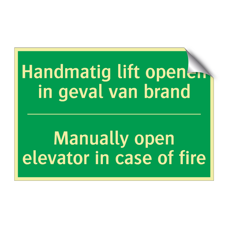 Handmatig lift openen in geval /.../ - Manually open elevator in /.../