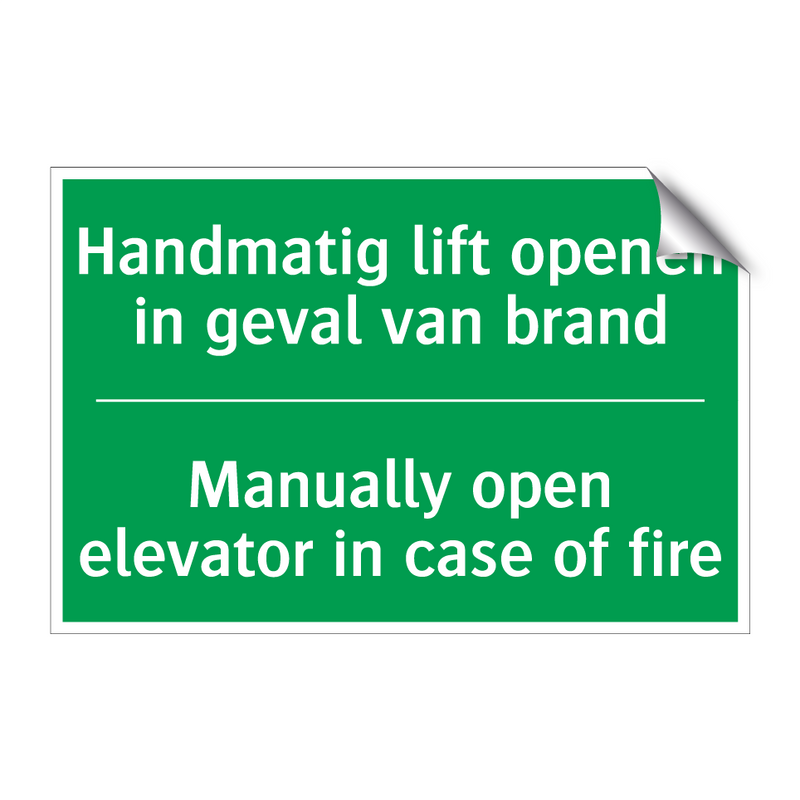 Handmatig lift openen in geval /.../ - Manually open elevator in /.../