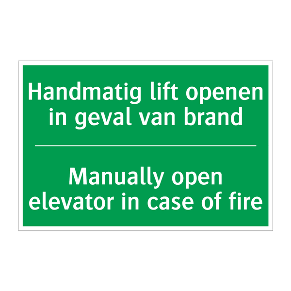 Handmatig lift openen in geval /.../ - Manually open elevator in /.../