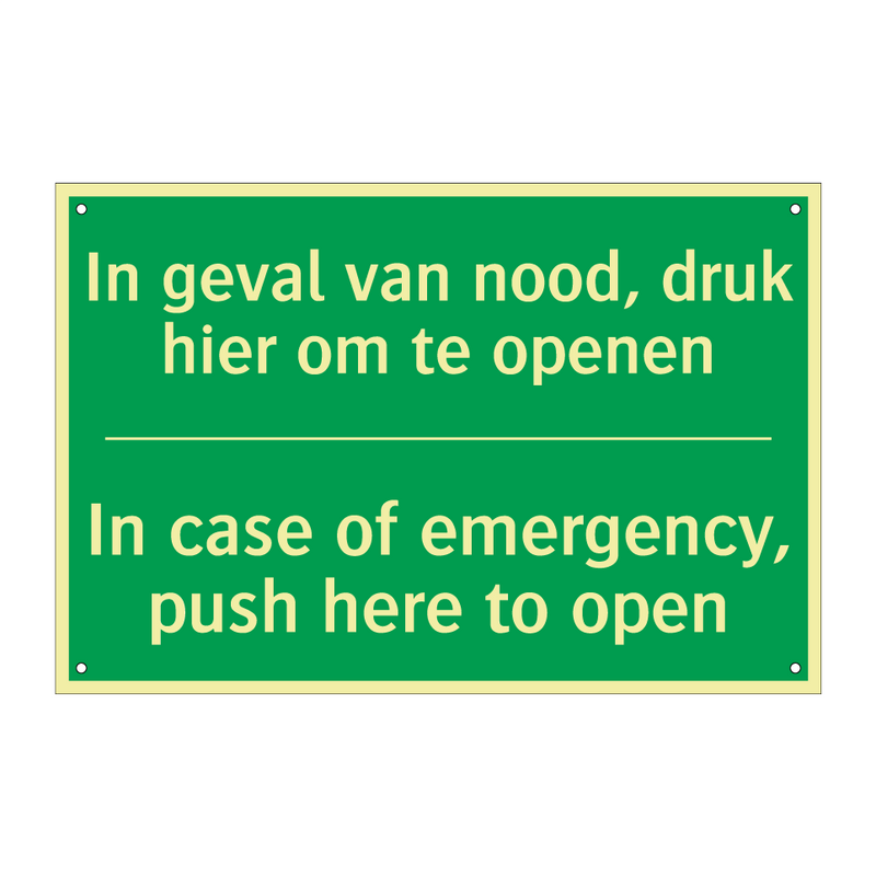 In geval van nood, druk hier om /.../ - In case of emergency, push /.../