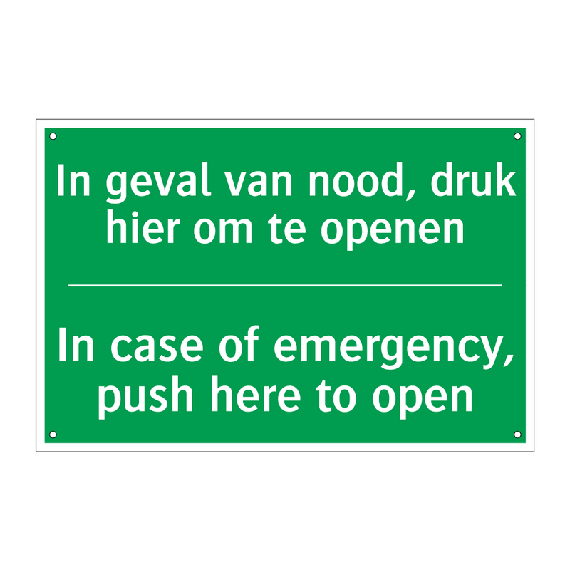 In geval van nood, druk hier om /.../ - In case of emergency, push /.../