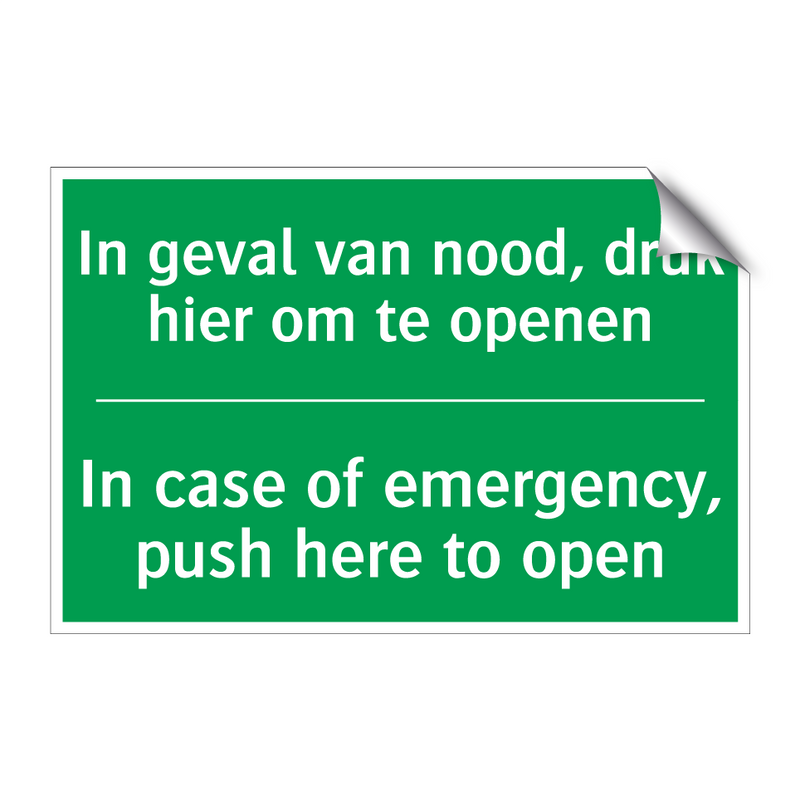 In geval van nood, druk hier om /.../ - In case of emergency, push /.../