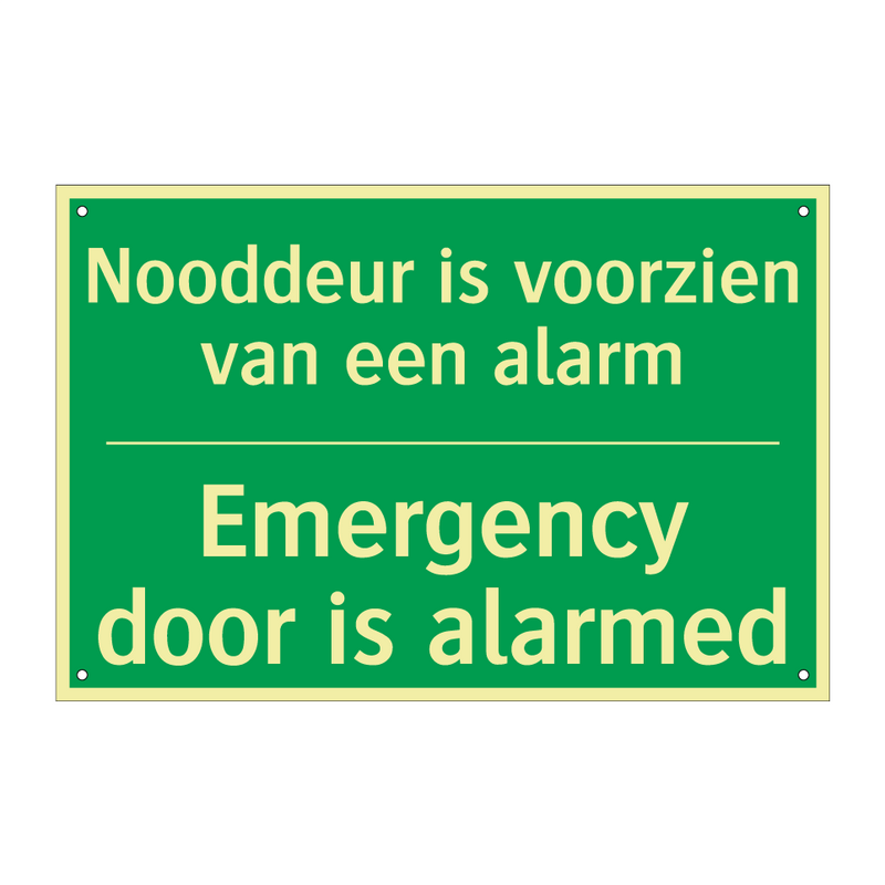 Nooddeur is voorzien van een alarm /.../ - Emergency door is alarmed