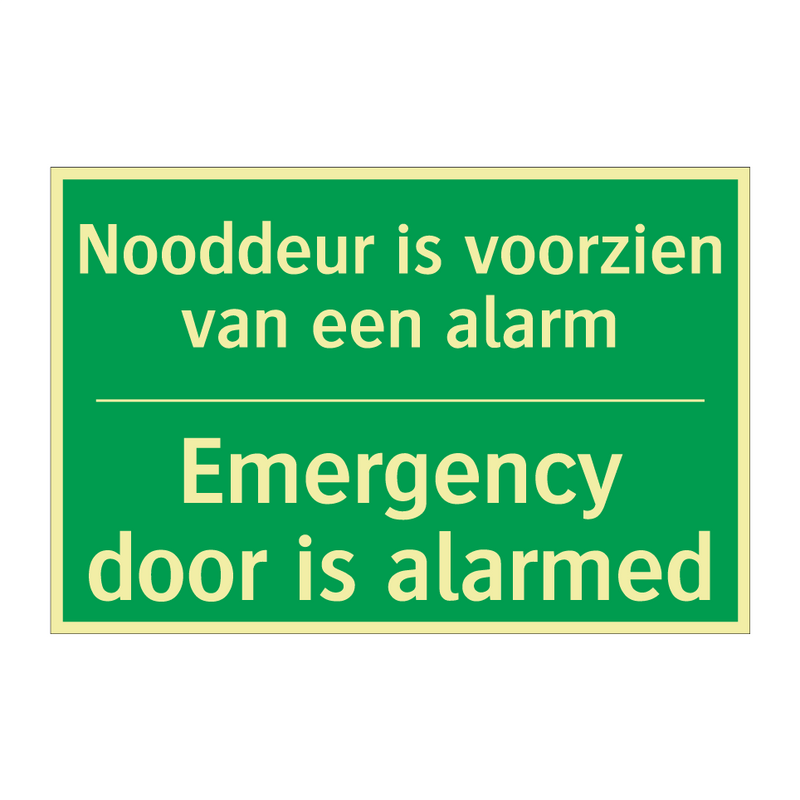 Nooddeur is voorzien van een alarm /.../ - Emergency door is alarmed