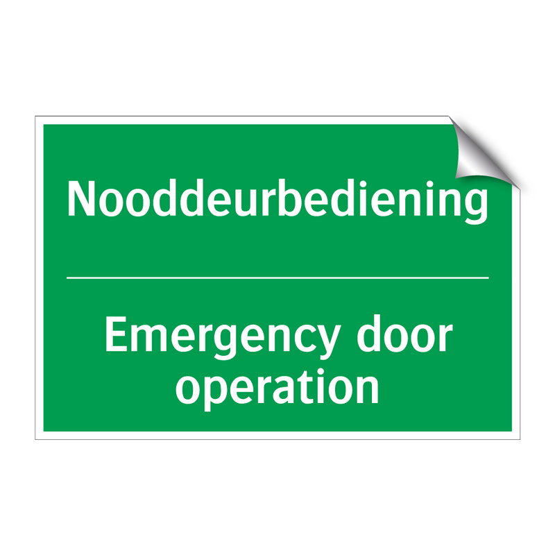 Nooddeurbediening - Emergency door operation & Nooddeurbediening - Emergency door operation