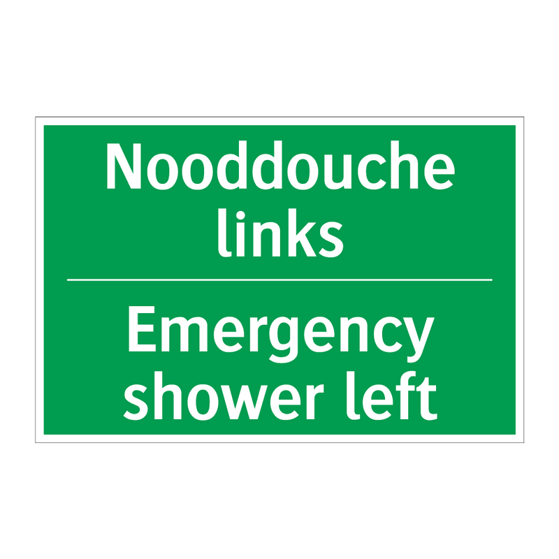 Nooddouche links - Emergency shower left & Nooddouche links - Emergency shower left